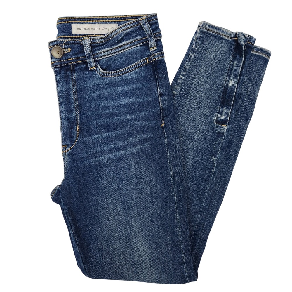 Pilcro and the Letterpress Anthropologie High Rise Skinny Ankle Zip Jeans 27